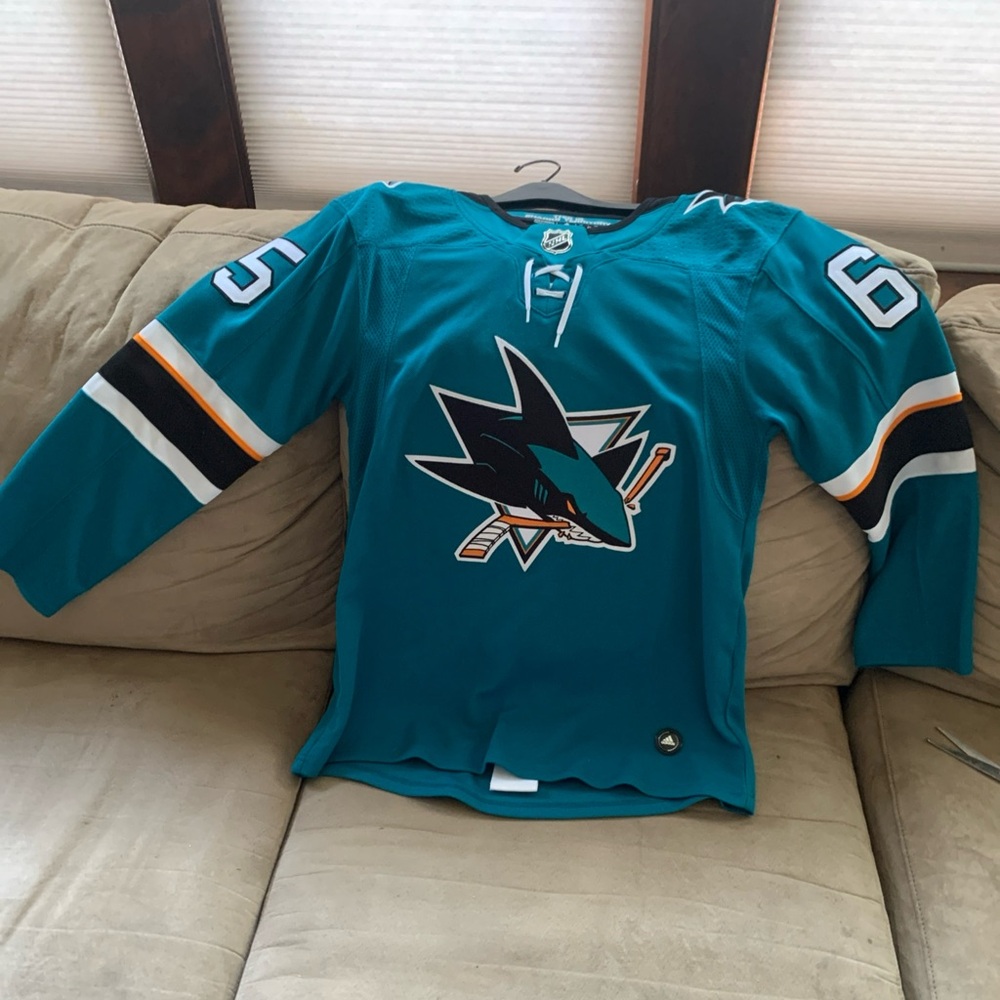 San Jose Sharks adidas Climalite Jersey - #65 Erik Karlsson - Sz 42